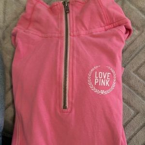 3/4 zipper pink pullover